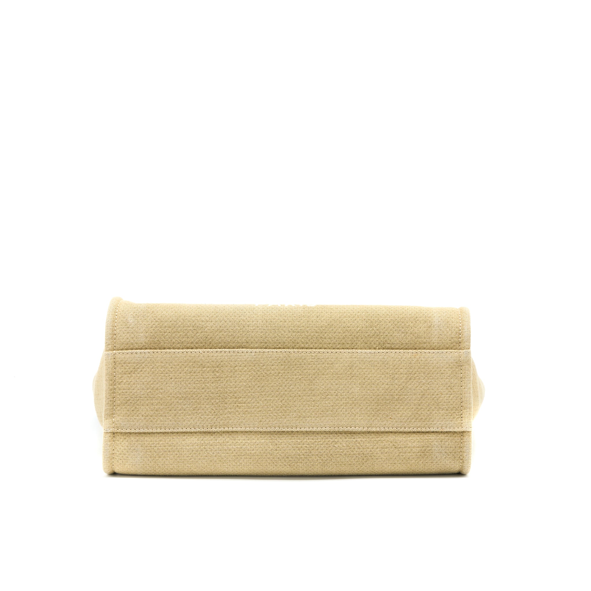 CHANEL DEAUVILLE TOTE CANVAS DARK BEIGE SHW