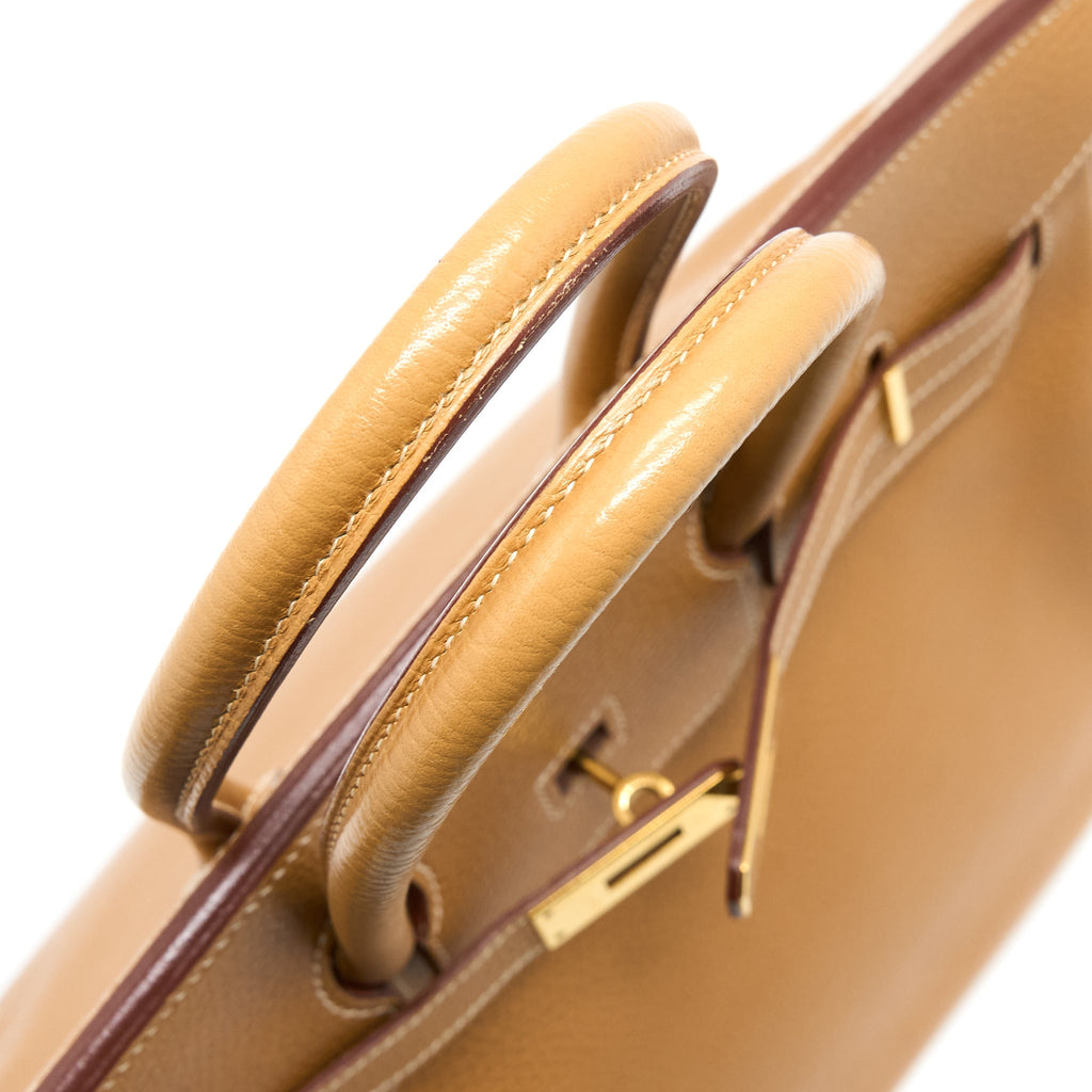 HERMES VINTAGE BIRKIN 35 COURCHEVEL NATURAL SABLE GHW