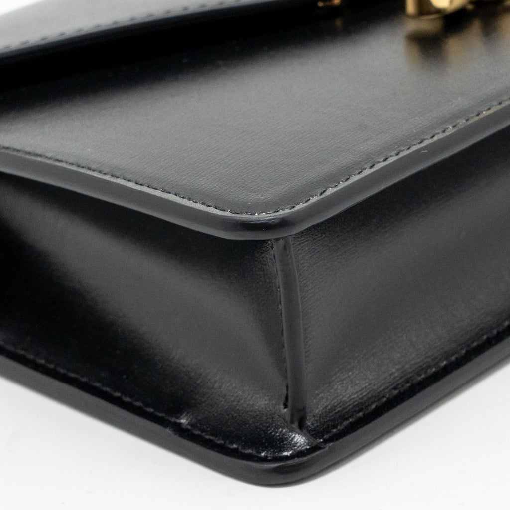 CELINE WALLET ON CHAIN MARGO CALFSKIN BLACK GHW