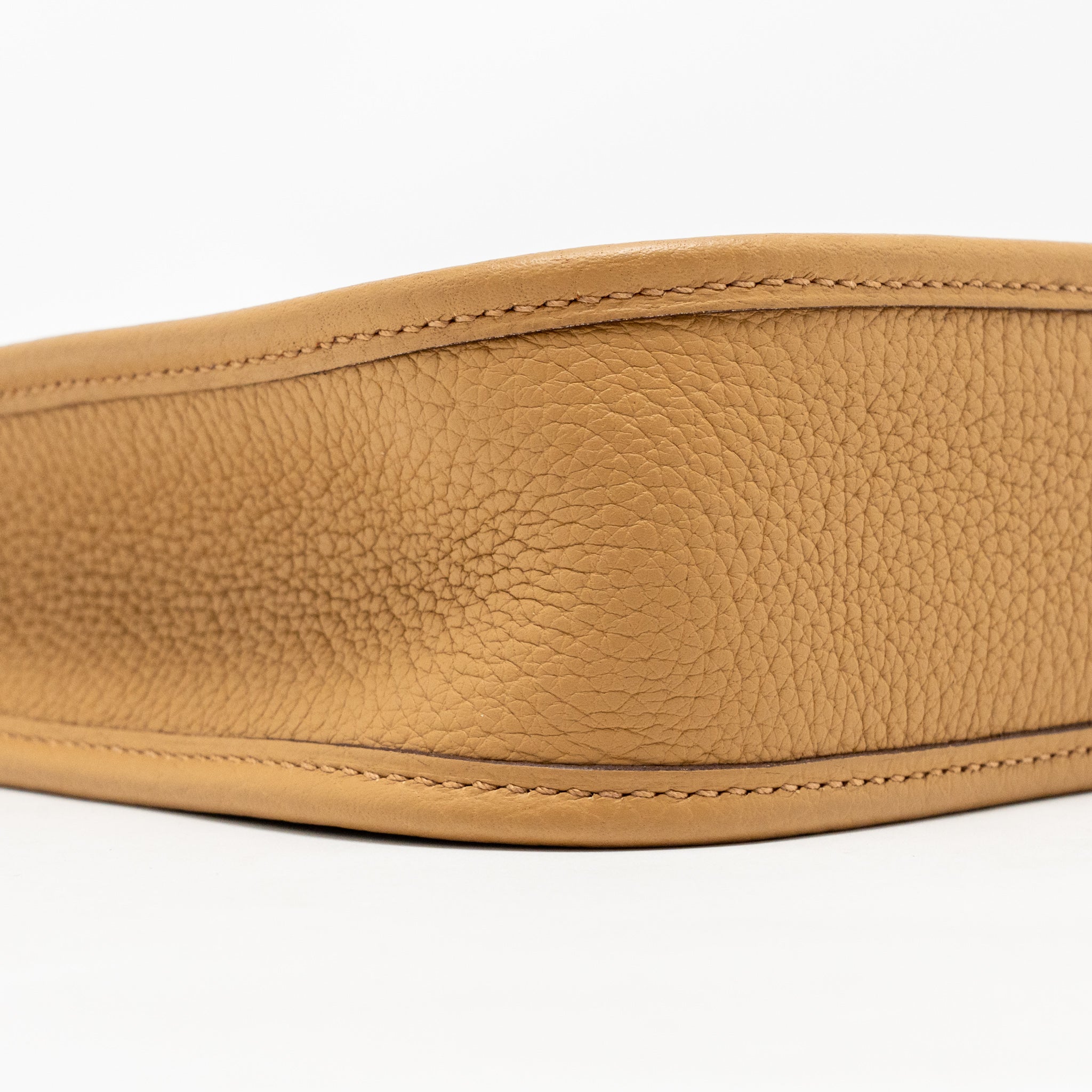 HERMES MINI EVELYNE CLEMENCE BISCUIT / CAMEL GHW