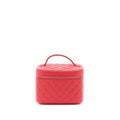 CHANEL TOP HANDLE VANITY CASE CAVIAR RED LGHW