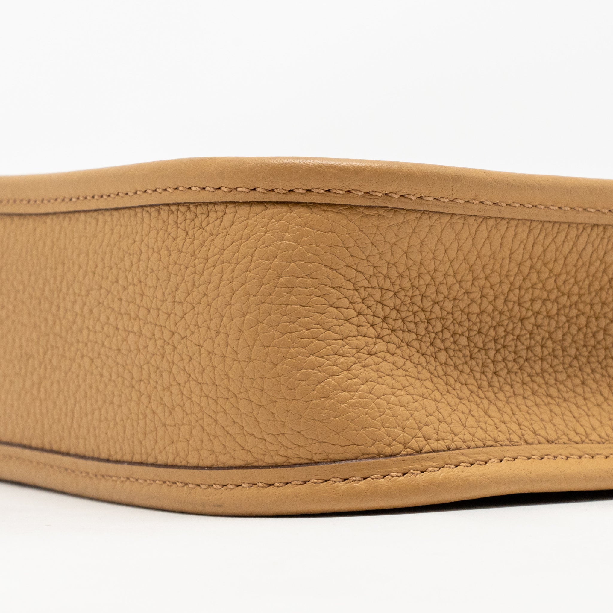 HERMES MINI EVELYNE CLEMENCE BISCUIT / CAMEL GHW