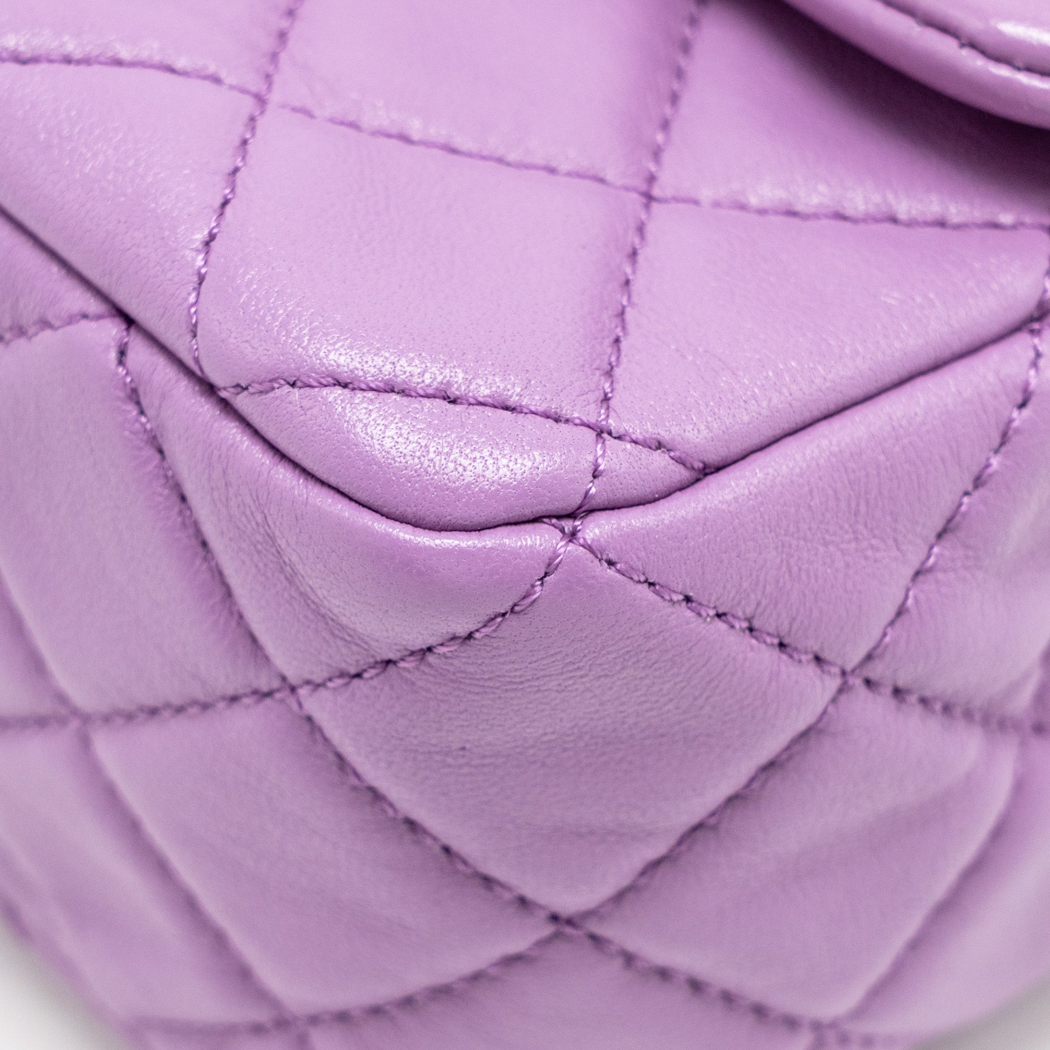 CHANEL PEARL CRUSH MINI RECTANGULAR FLAP BAG LAMBSKIN PURPLE GHW (MICROCHIP)