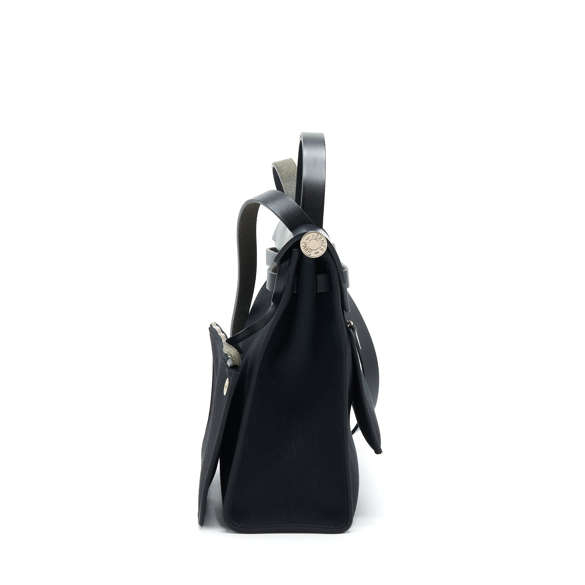 HERMES HERBAG ZIP 31 BAG CANVAS BLACK SHW