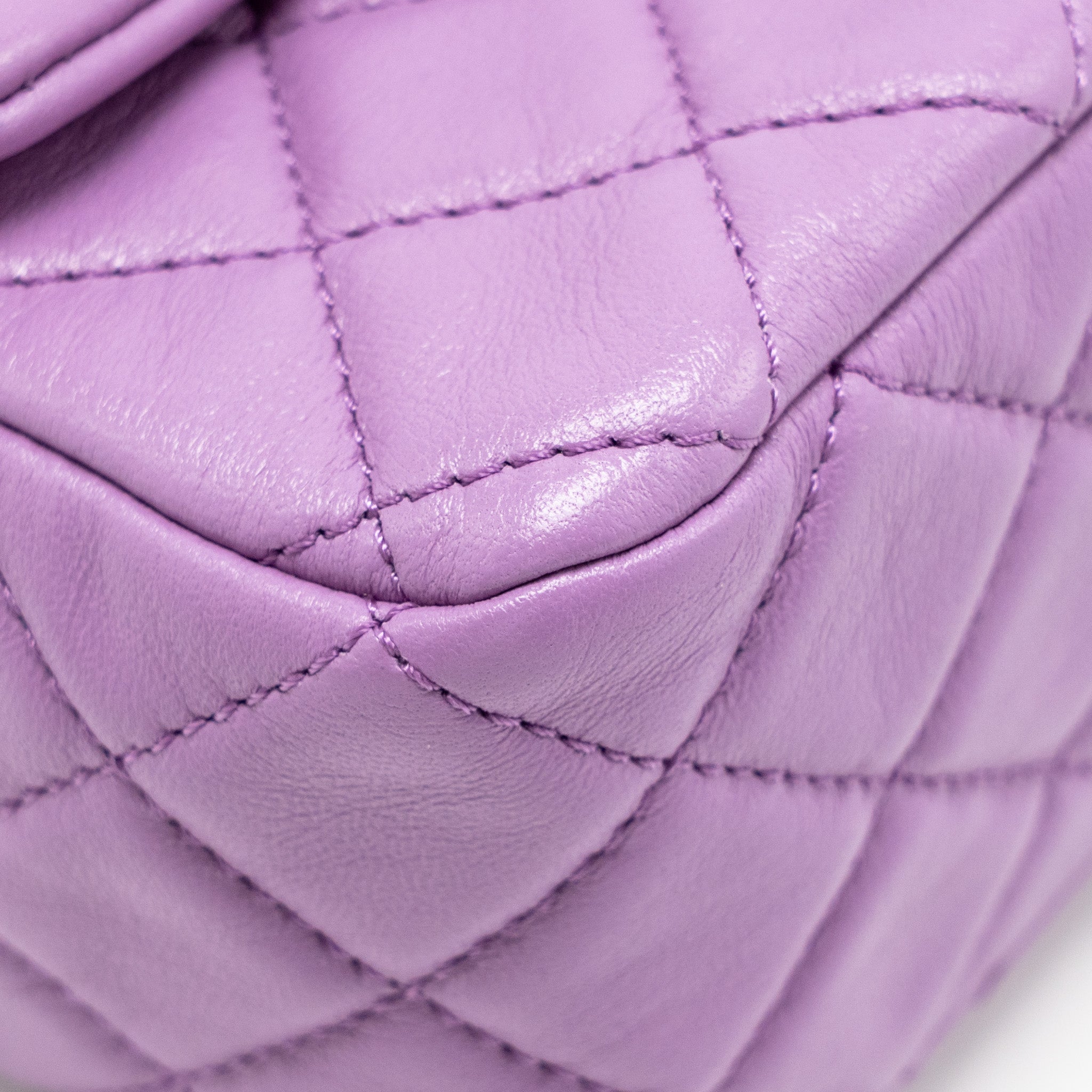 CHANEL PEARL CRUSH MINI RECTANGULAR FLAP BAG LAMBSKIN PURPLE GHW (MICROCHIP)