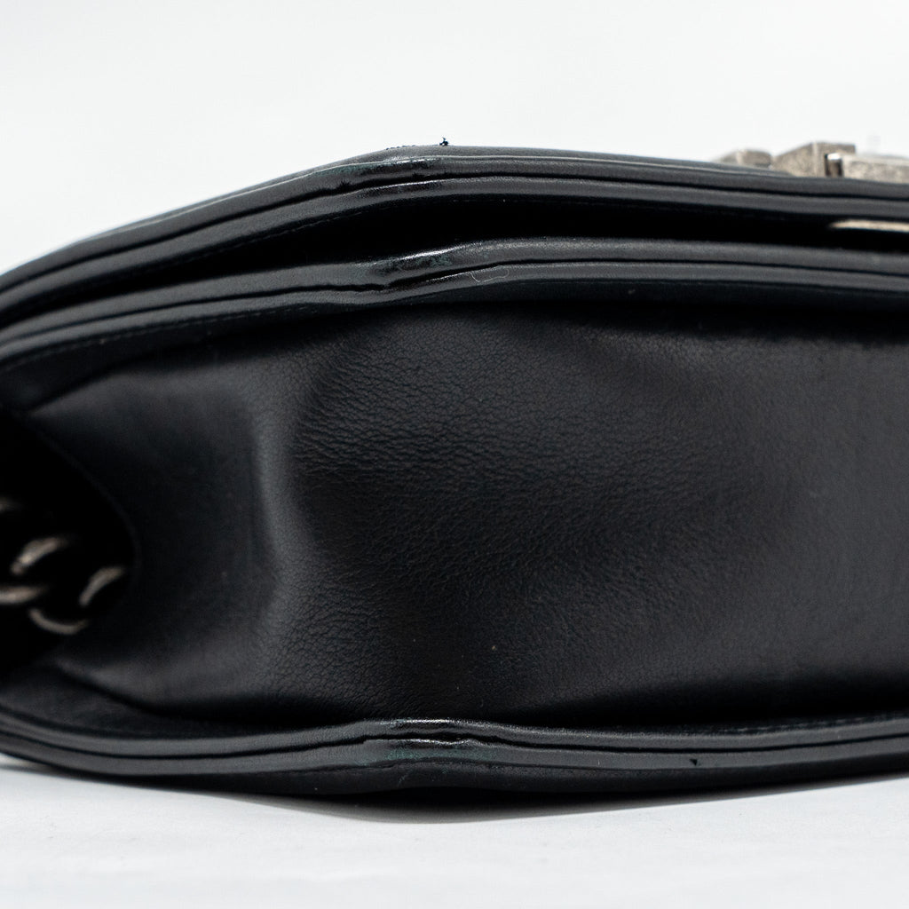 CHANEL SMALL BOY BAG LAMBSKIN BLACK RUTHENIUM SHW