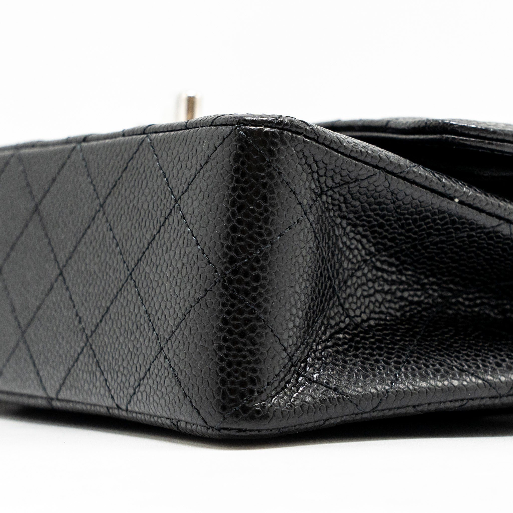 CHANEL SMALL CLASSIC DOUBLE FLAP BAG CAVIAR BLACK SHW