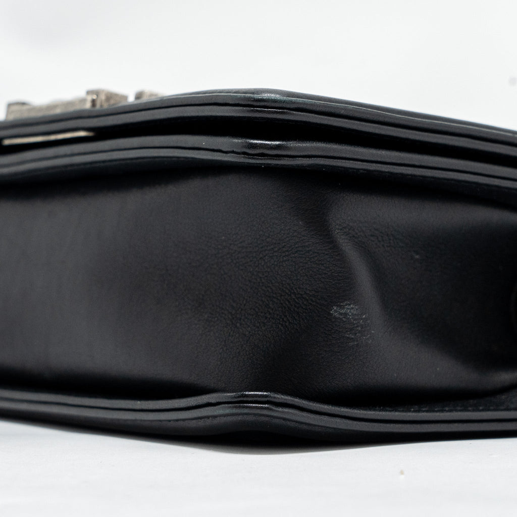 CHANEL SMALL BOY BAG LAMBSKIN BLACK RUTHENIUM SHW