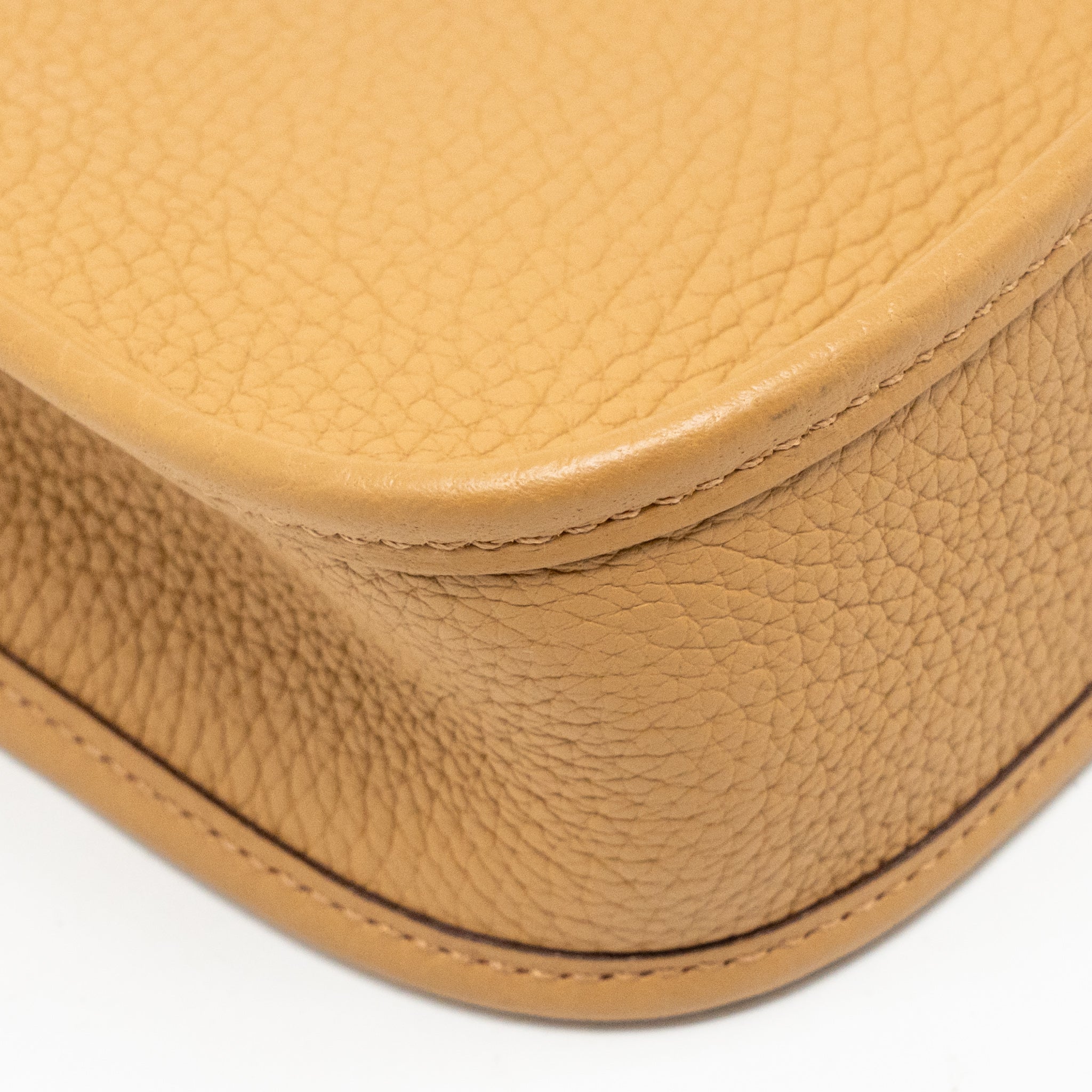 HERMES MINI EVELYNE CLEMENCE BISCUIT / CAMEL GHW