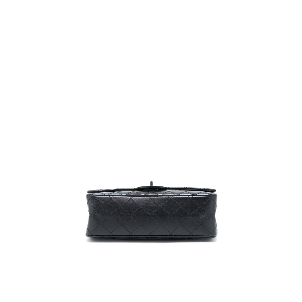 CHANEL 2.55 SMALL REISSUE FLAP BAG AGED CALFSKIN RUTHENIUM SHW (MICROCHIP)