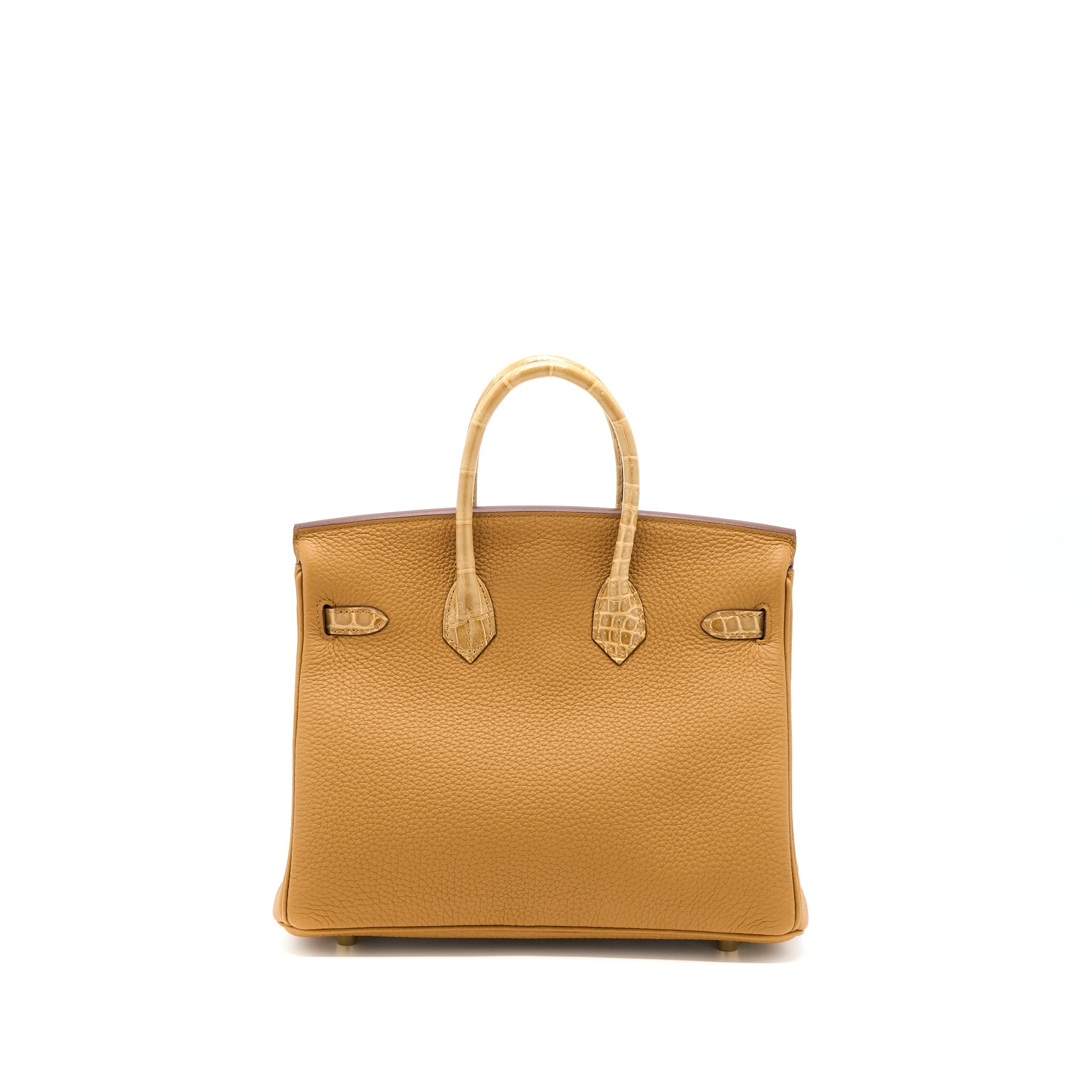 HERMES BIRKIN 25 TOUCH CROCODILE NILOTICUS/TOGO CARAMEL/TABAC CAMEL GHW