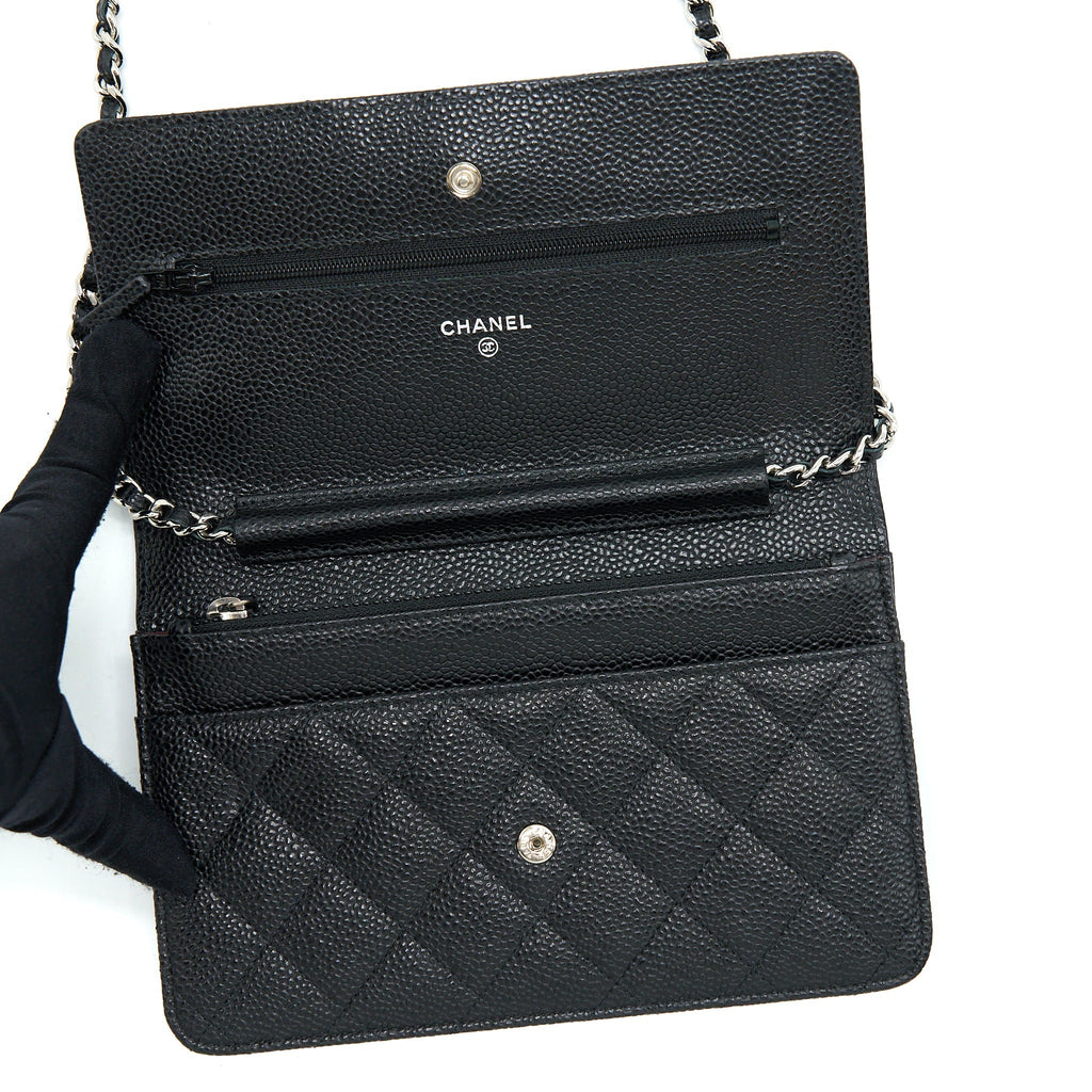 CHANEL CLASSIC WALLET ON CHAIN CAVIAR BLACK SHW