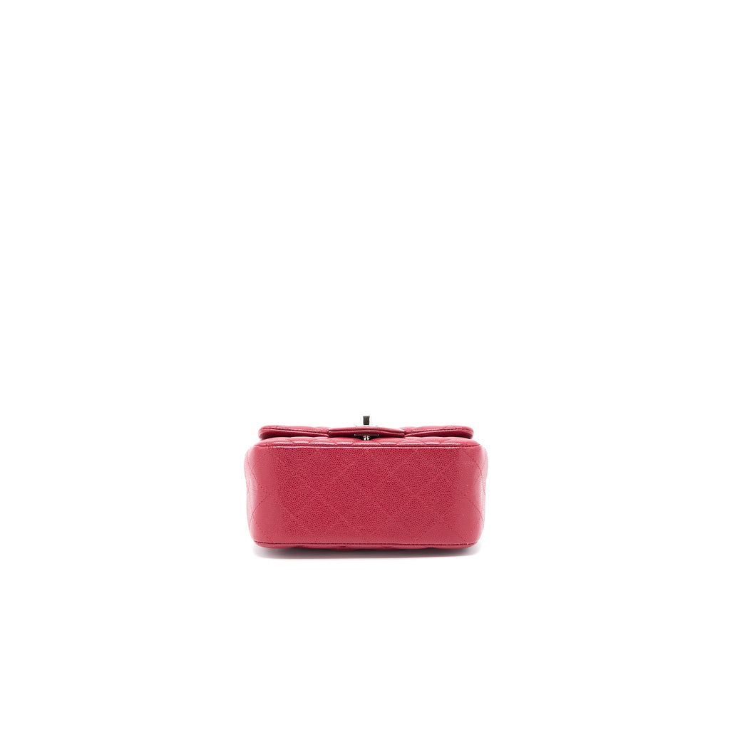 CHANEL 18B MINI SQUARE CAVIAR RED SHW