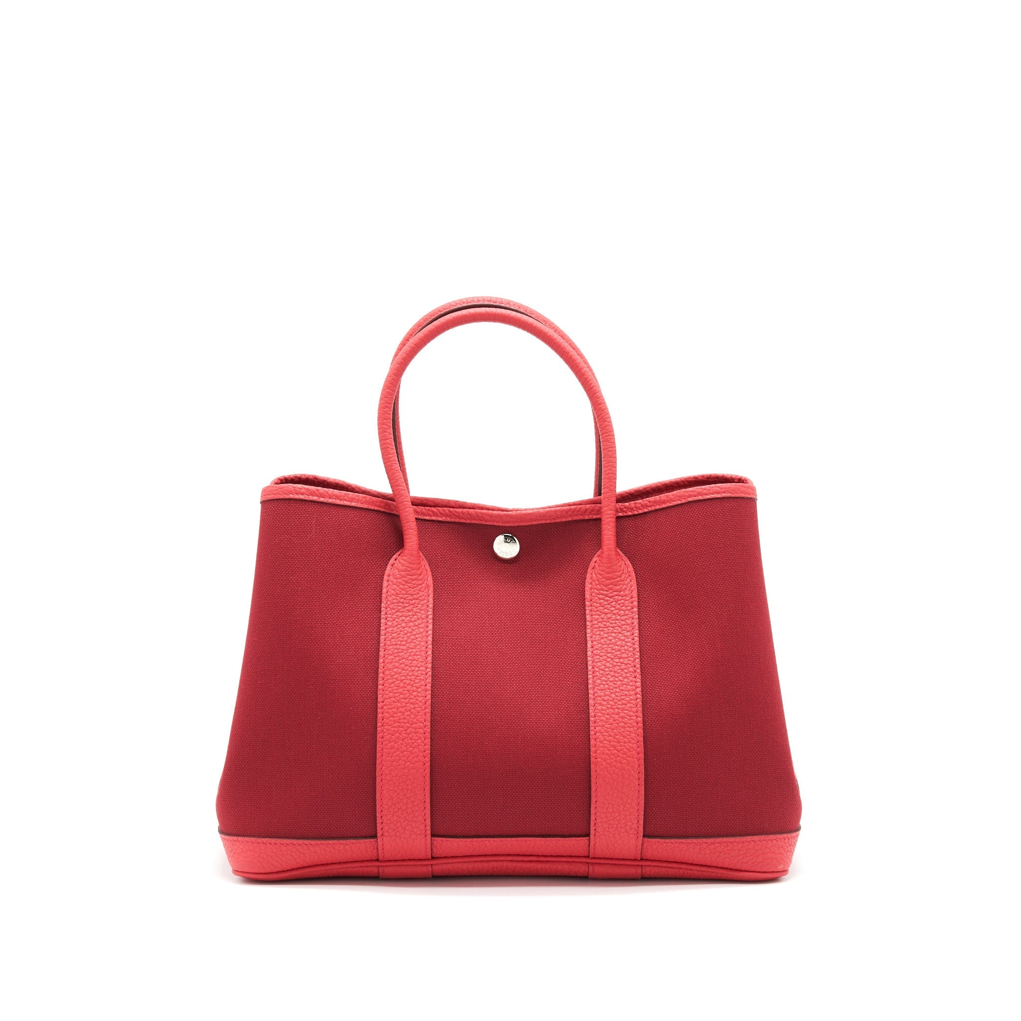 HERMES GARDEN PARTY 30 CANVAS / LEATHER ROUGE GRENAT SHW YEAR 2019