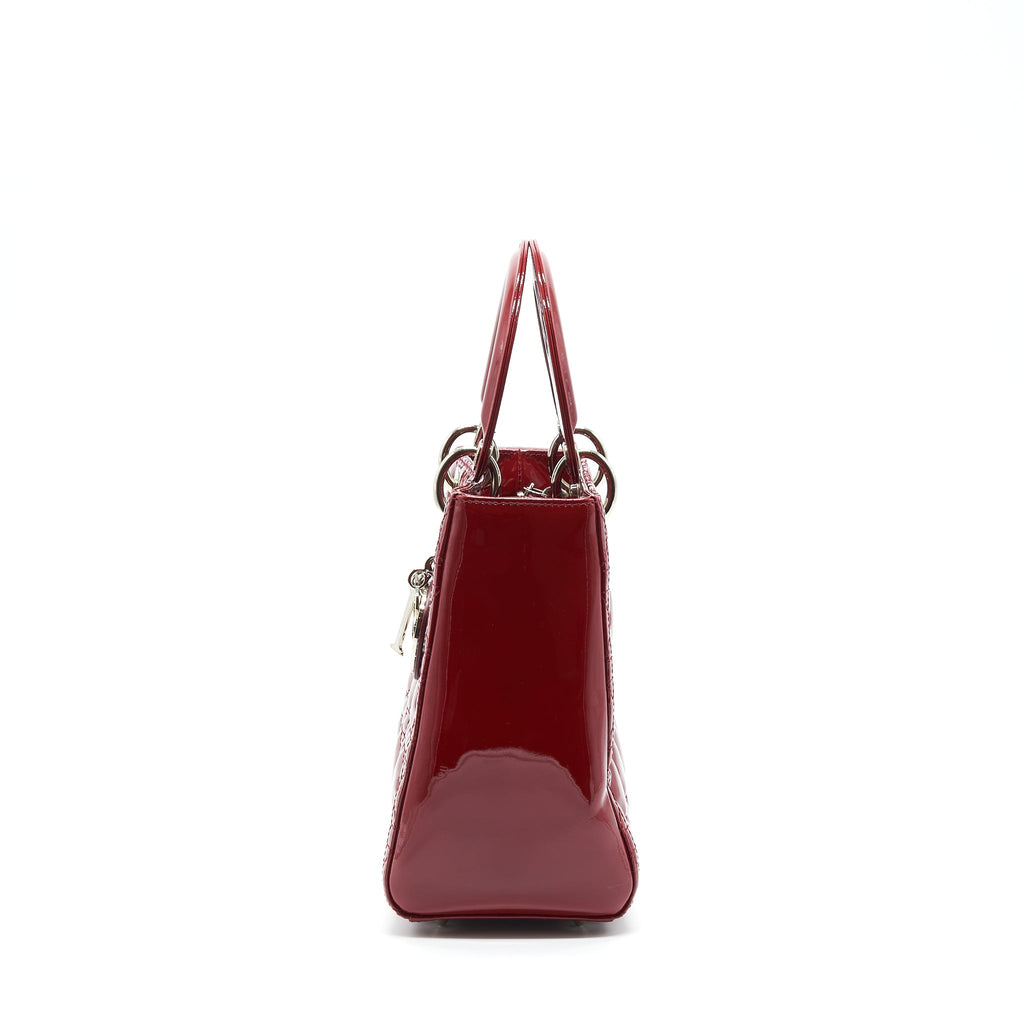 DIOR MEDIUM LADY DIOR PATENT RED SHW