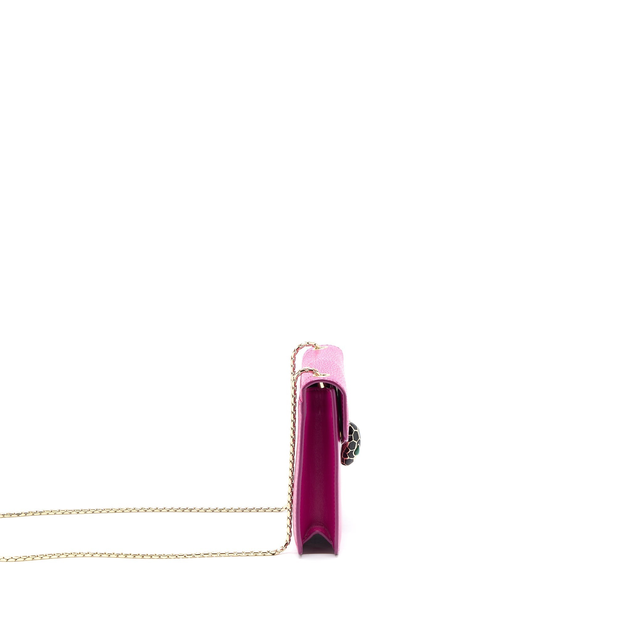 BVLGARI SERPENTI FOREVER BAG CRYSTAL GALUCHAT PINK LGHW