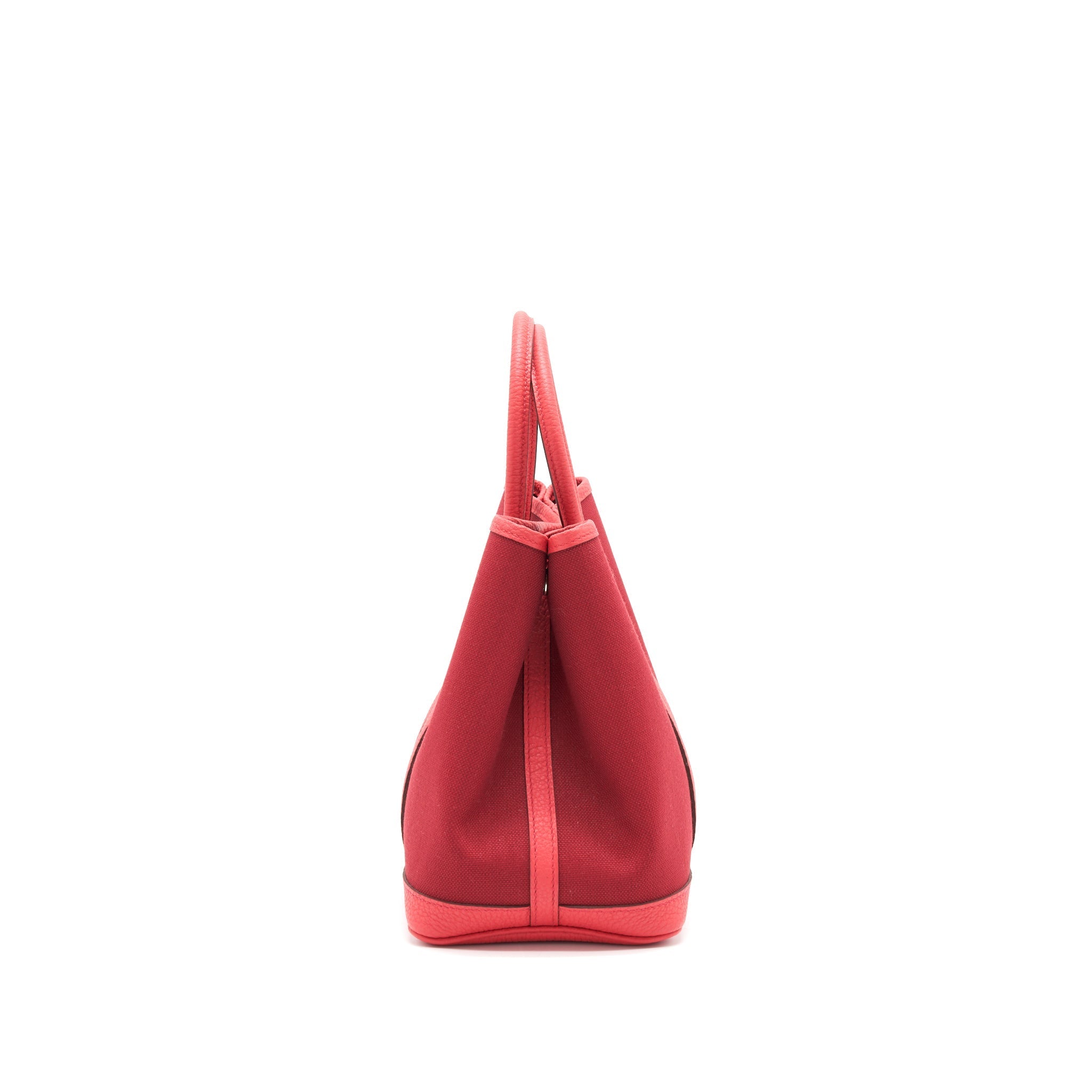 HERMES GARDEN PARTY 30 CANVAS / LEATHER ROUGE GRENAT SHW YEAR 2019
