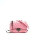 CHANEL QUILTED FLAP CROSS BODY BAG PINK WITH RUTHENIUM HARDWARE