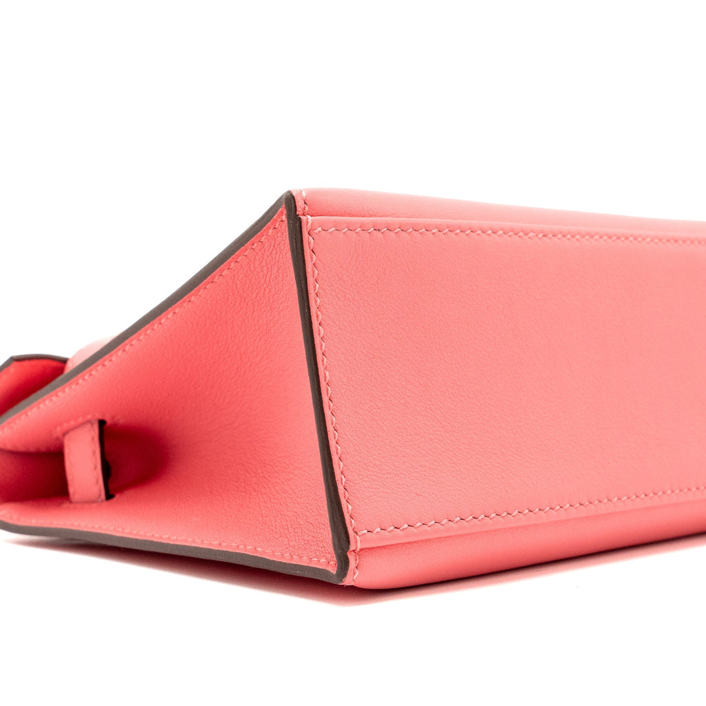 HERMES KELLY POCHETTE SWIFT ROSE AZALEE GHW
