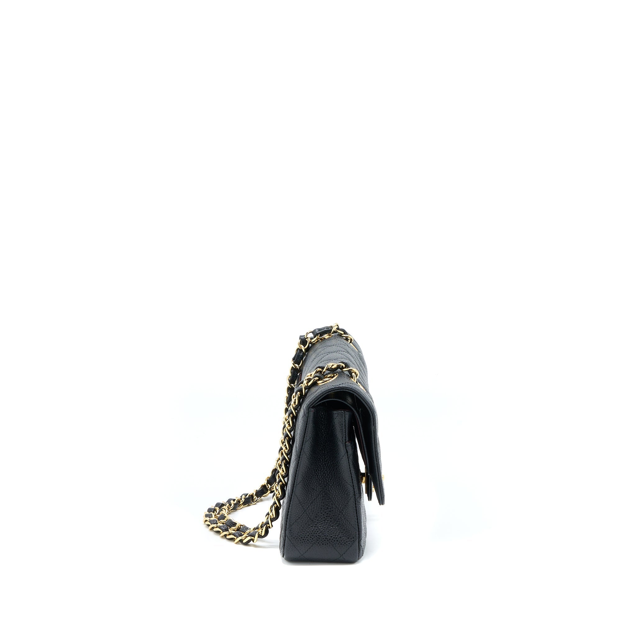 CHANEL MEDIUM CLASSIC DOUBLE FLAP BAG CAVIAR BLACK GHW