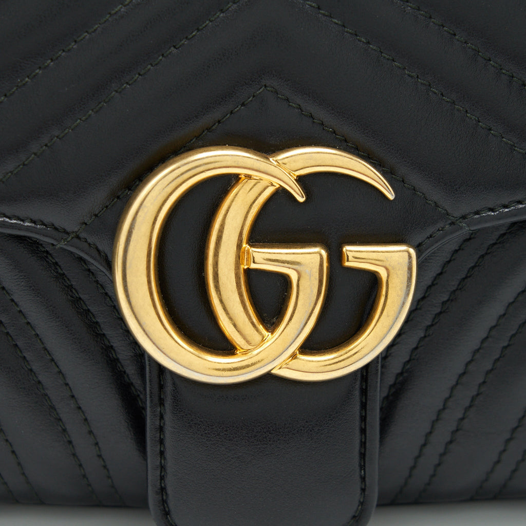 GUCCI SMALL GG MARMONT BAG BLACK GHW