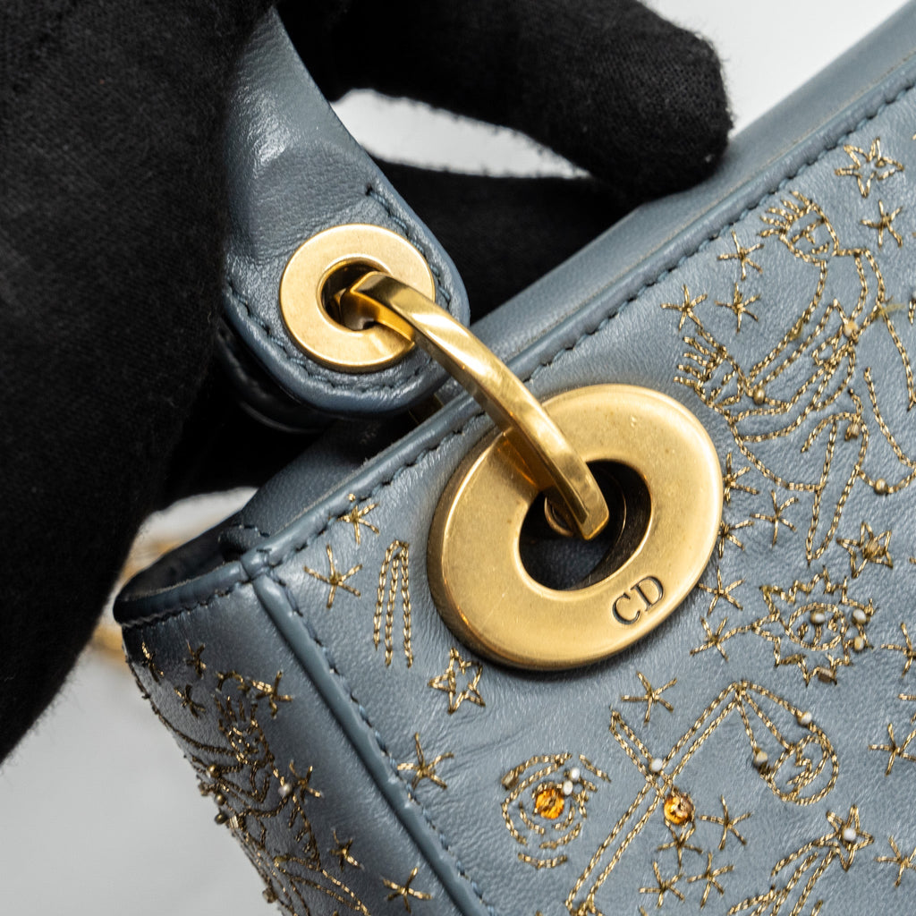DIOR MINI LADY DIOR LIMITED EDITION LAMBSKIN GREY GHW