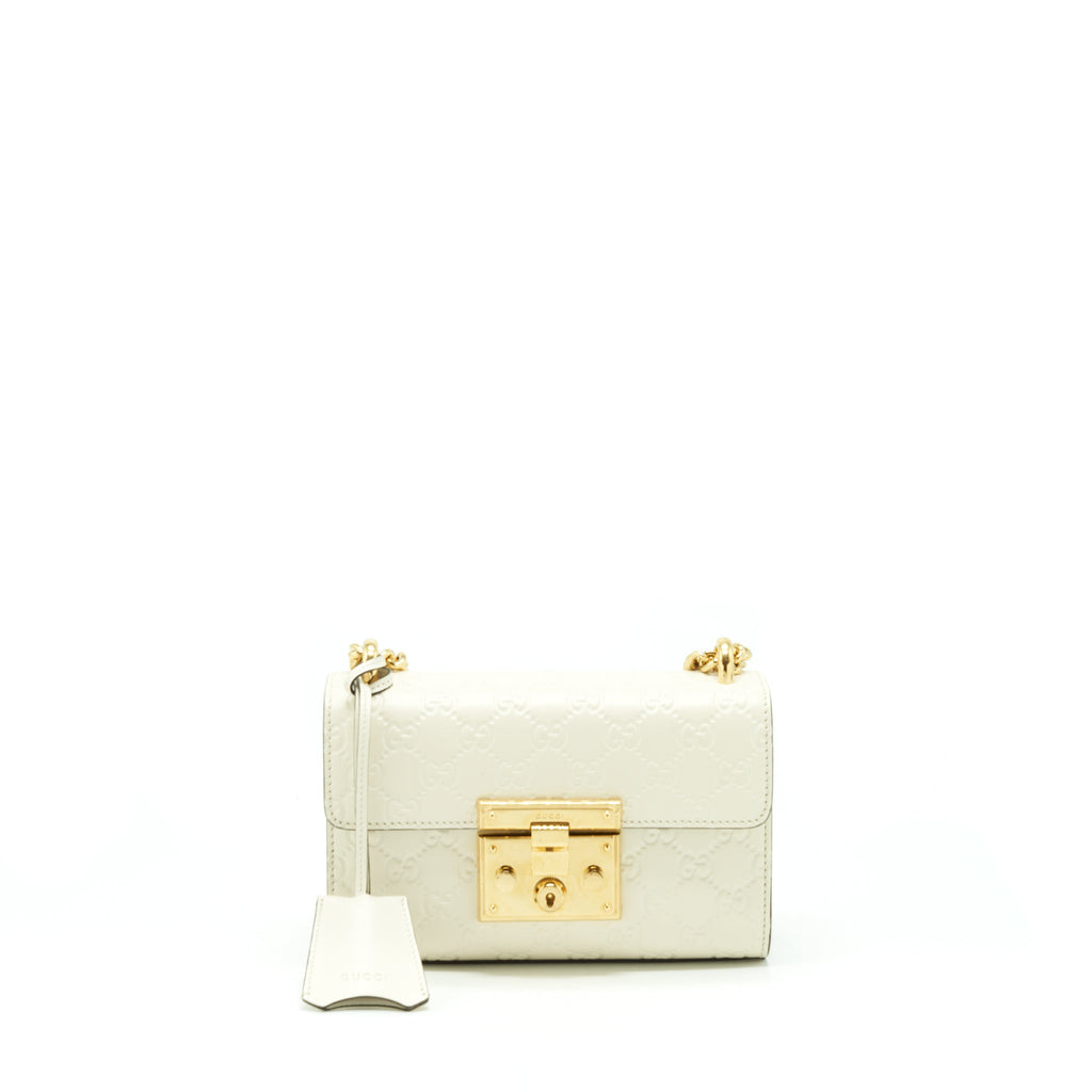 GUCCI SMALL PADLOCK WHITE GHW
