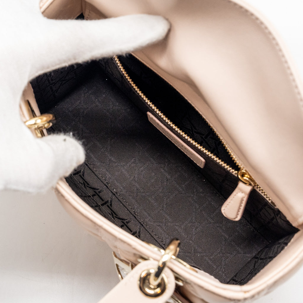 DIOR MY ABC DIOR SMALL LADY DIOR LAMBSKIN PINK LGHW