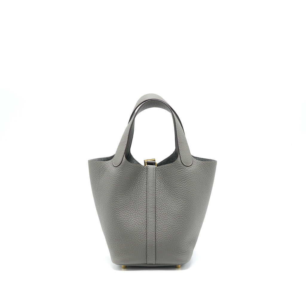 HERMES PICOTIN 18 LOCK BAG CLEMENCE 0L GRIS MEYER GHW