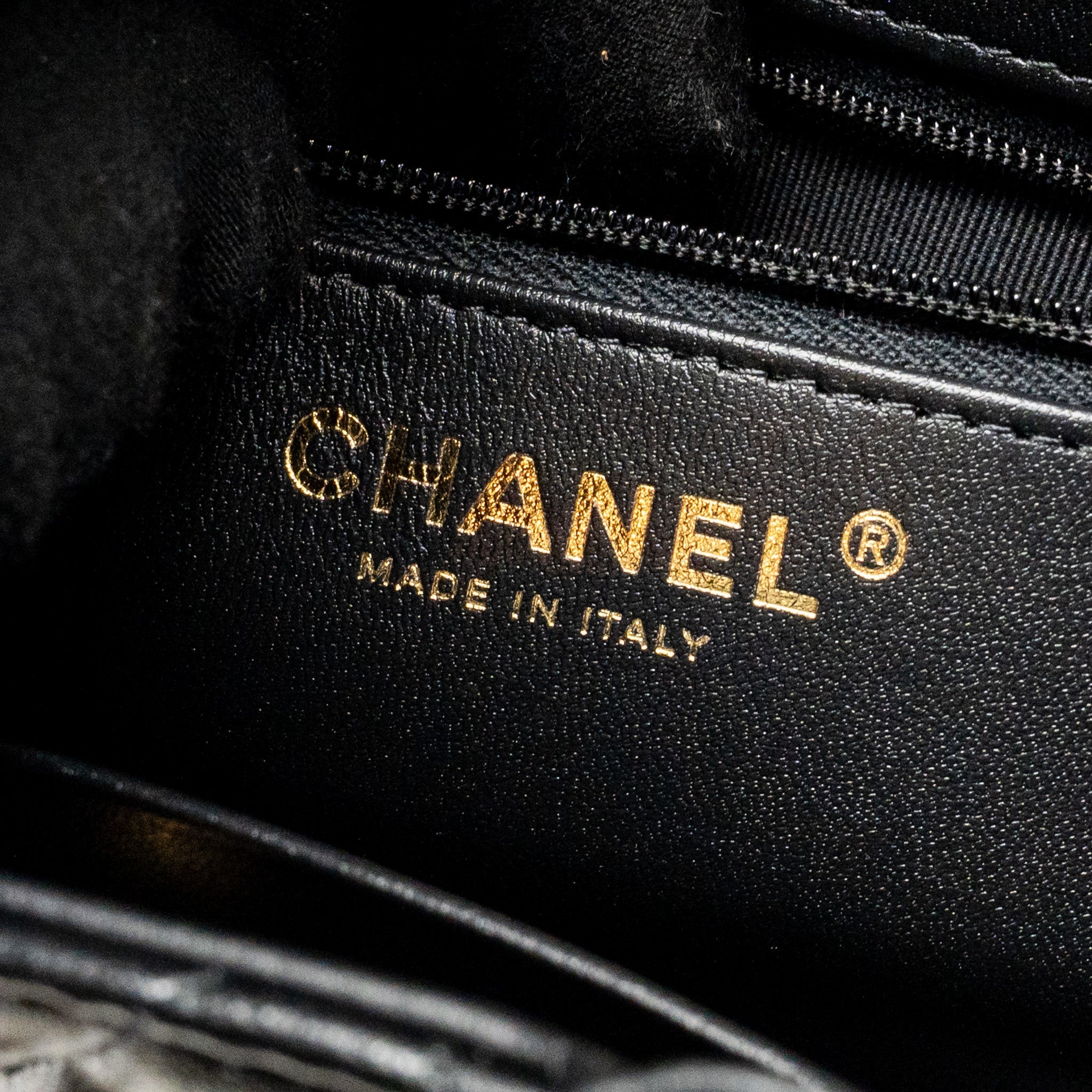CHANEL 25A MINI KELLY SHOPPING TOTE BAG LAMBSKIN BLACK GHW (MICROCHIP)