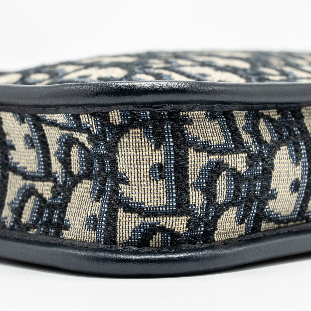 DIOR DIORQUAKE POUCH WITH DIOR SHOULDER WIDE STRAP OBLIQUE CANVAS BLUE GHW (SELL IN A SET)
