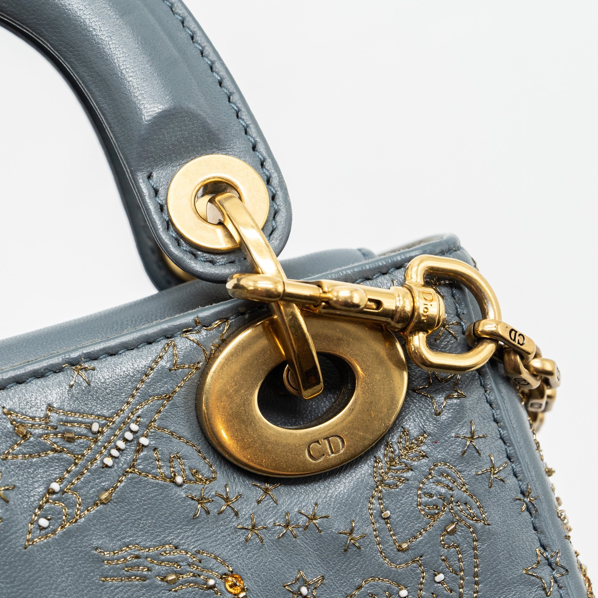 DIOR MINI LADY DIOR LIMITED EDITION LAMBSKIN GREY GHW