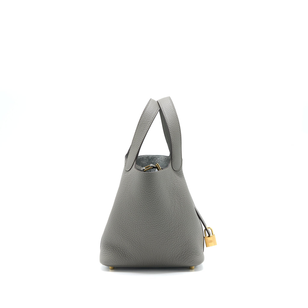HERMES PICOTIN 18 LOCK BAG CLEMENCE 0L GRIS MEYER GHW