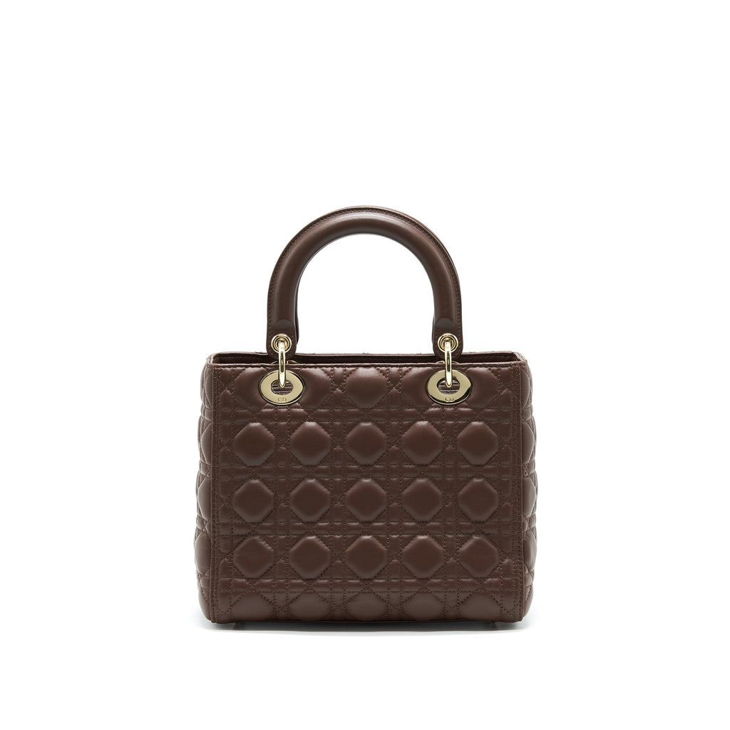 DIOR MEDIUM LADY DIOR CHOCOLATE BROWN LGHW