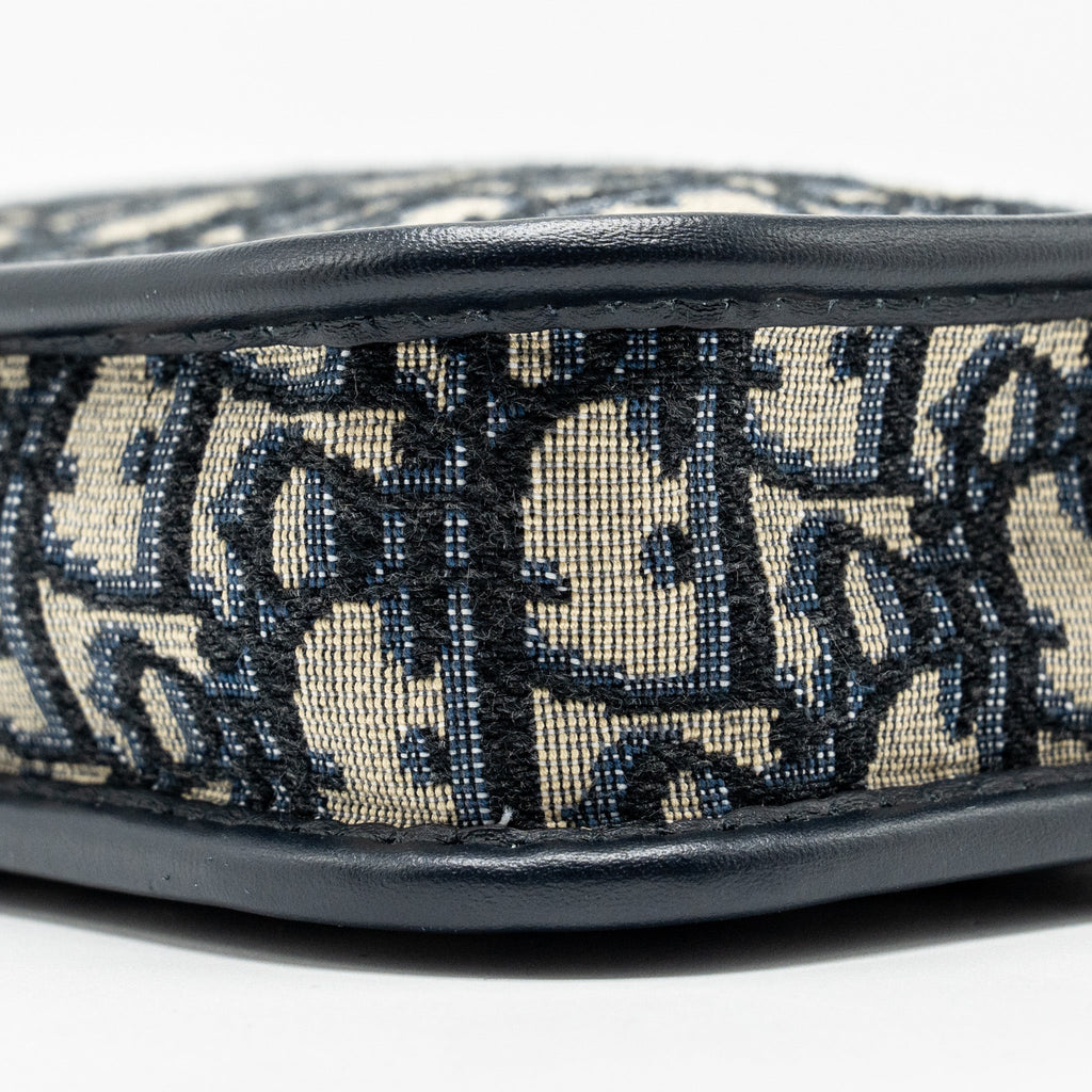 DIOR DIORQUAKE POUCH WITH DIOR SHOULDER WIDE STRAP OBLIQUE CANVAS BLUE GHW (SELL IN A SET)