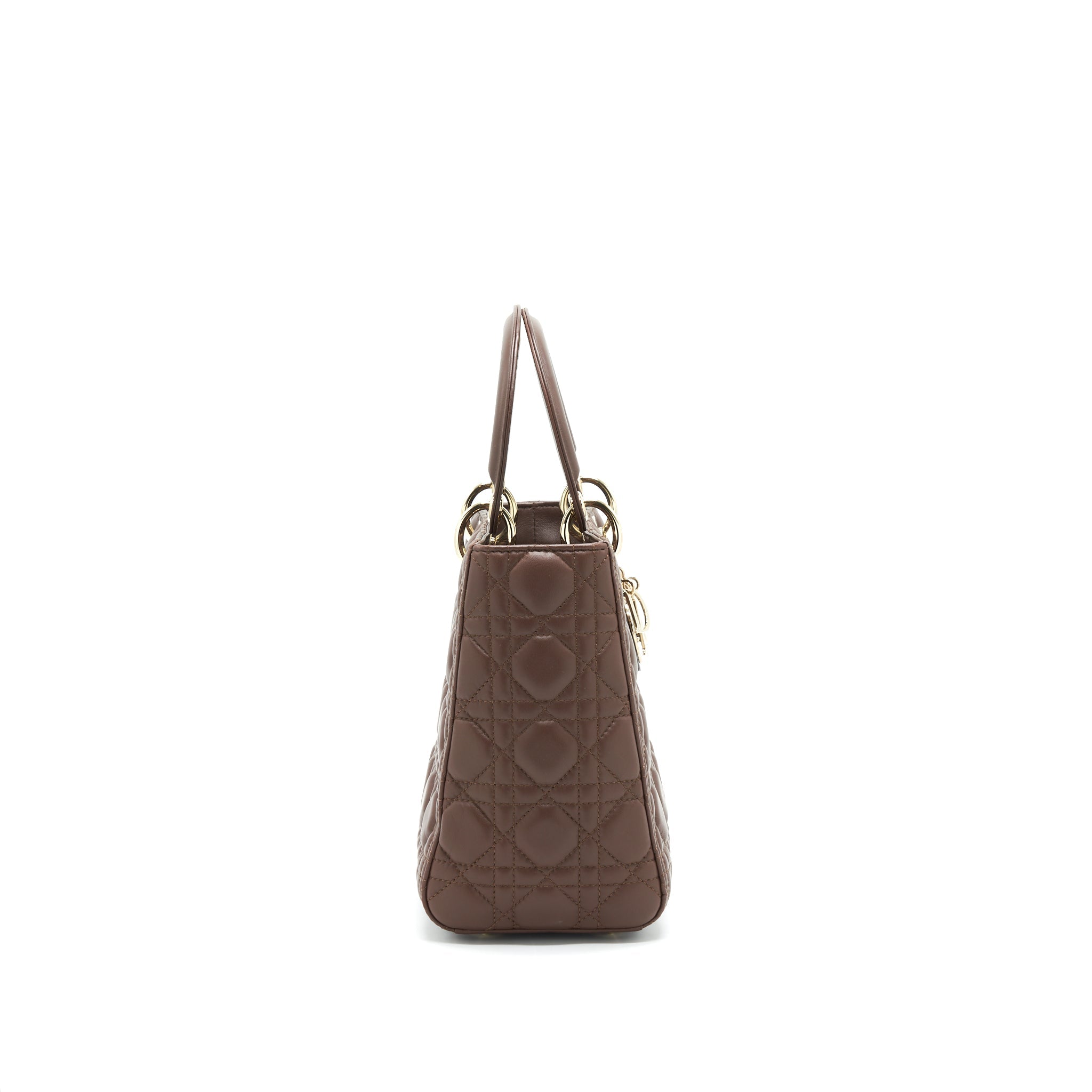 DIOR MEDIUM LADY DIOR CHOCOLATE BROWN LGHW