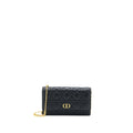 DIOR CARO POUCH CANNAGE CALFSKIN BLACK GHW