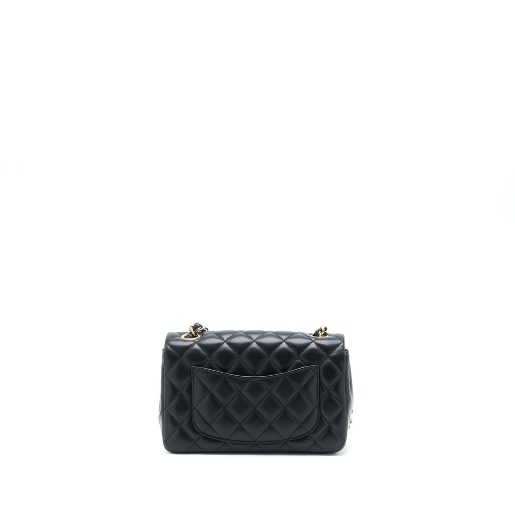 CHANEL MINI RECTANGULAR FLAP BAG LAMBSKIN BLACK LGHW