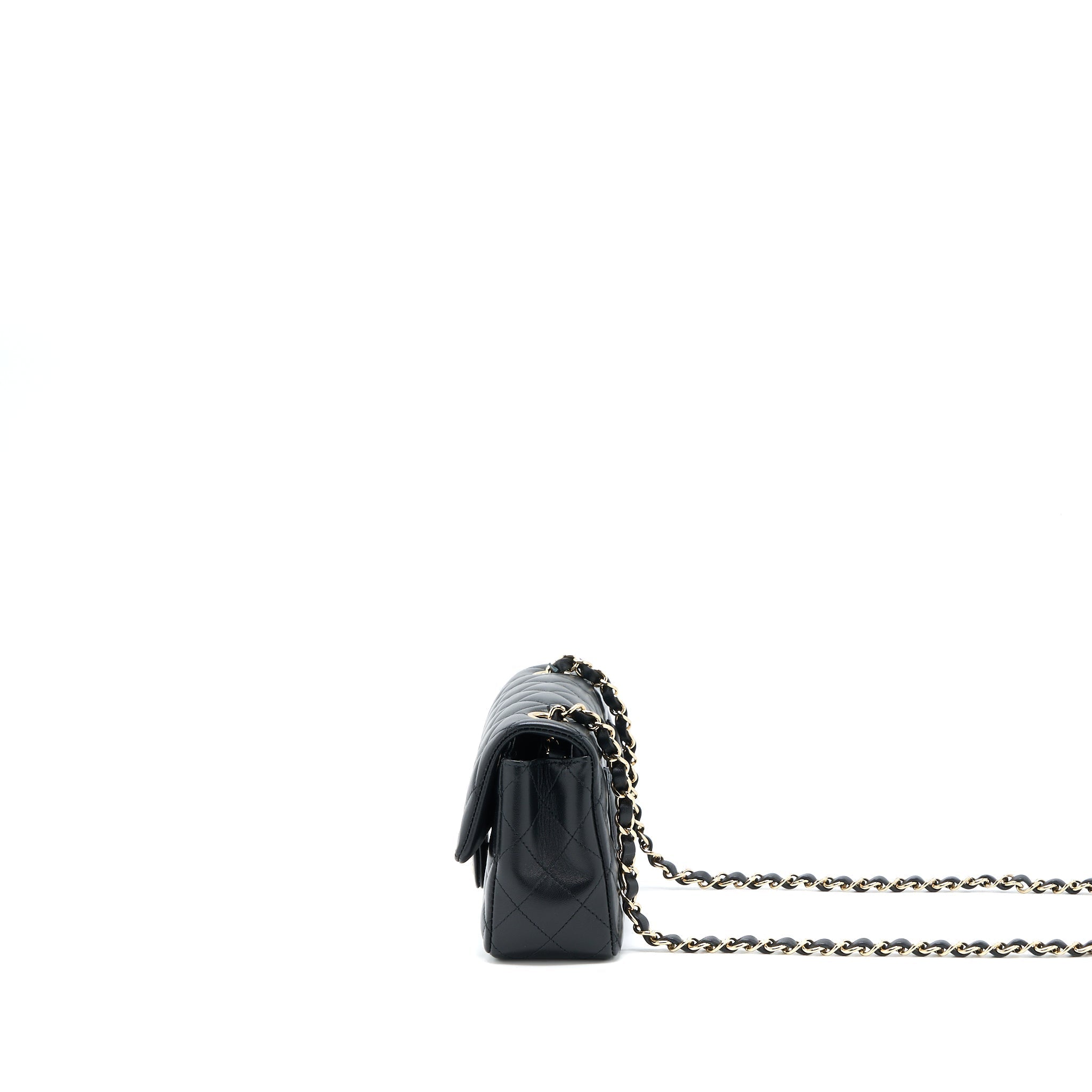 CHANEL MINI RECTANGULAR FLAP BAG LAMBSKIN BLACK LGHW