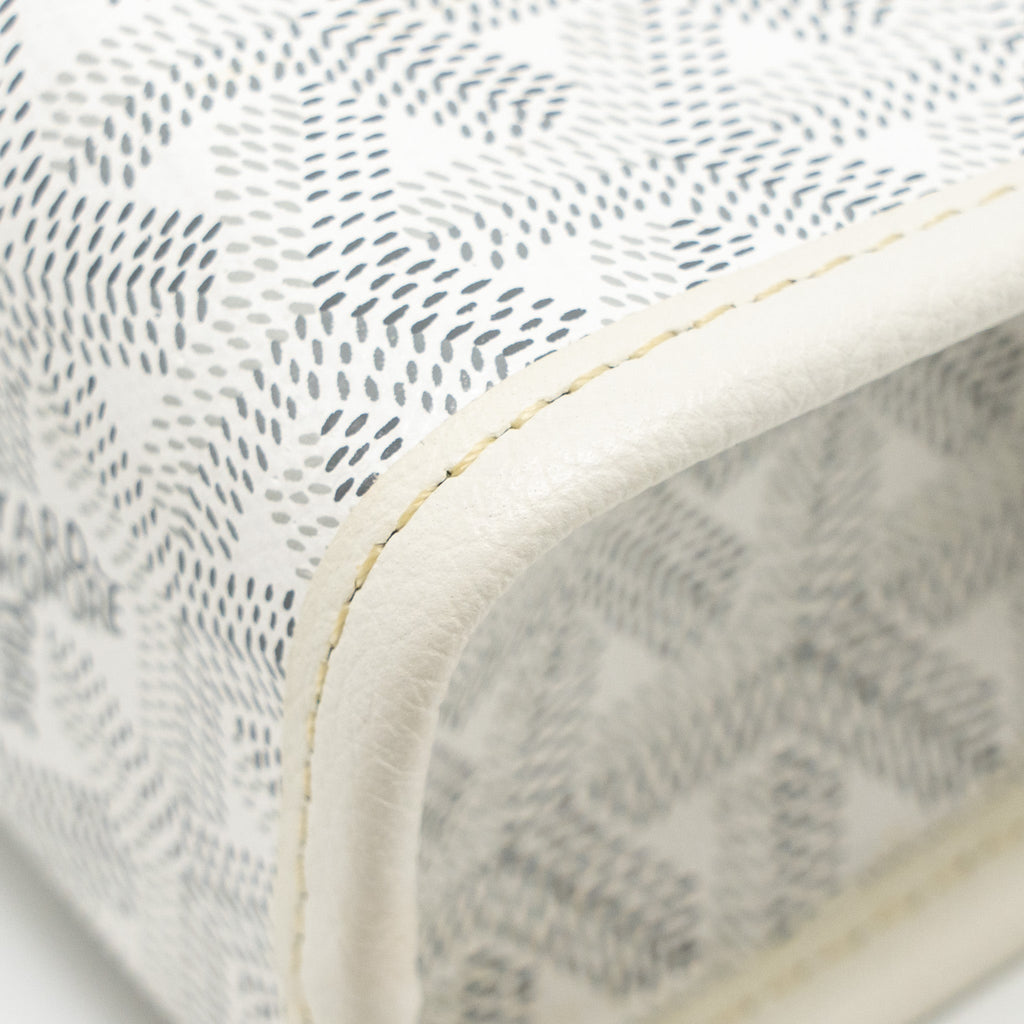 GOYARD JOUVENCE MM TOILETRY BAG GOYARDINE CANVAS WHITE SHW