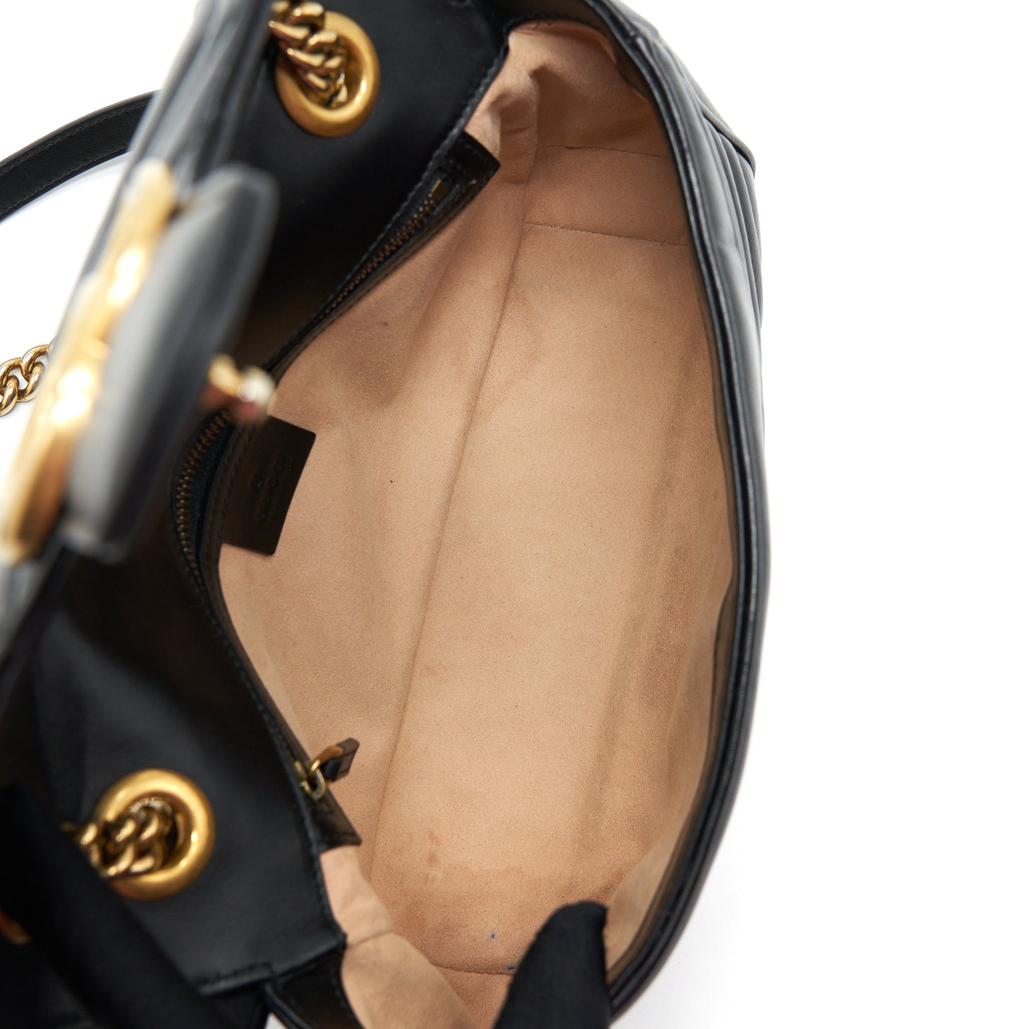 GUCCI SMALL GG MARMONT BAG BLACK GHW