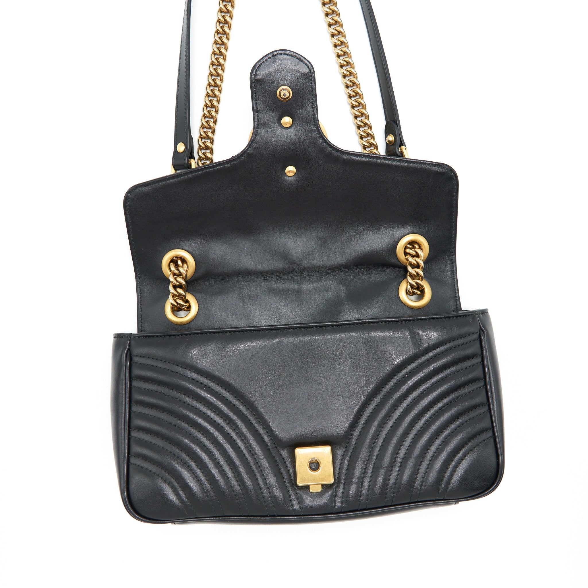 GUCCI SMALL GG MARMONT BAG BLACK GHW
