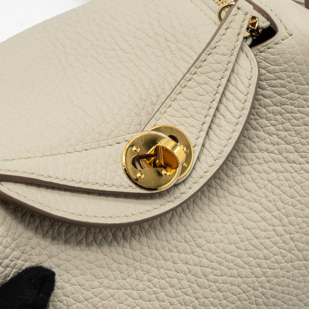 HERMES MINI LINDY CLEMENCE BETON GHW