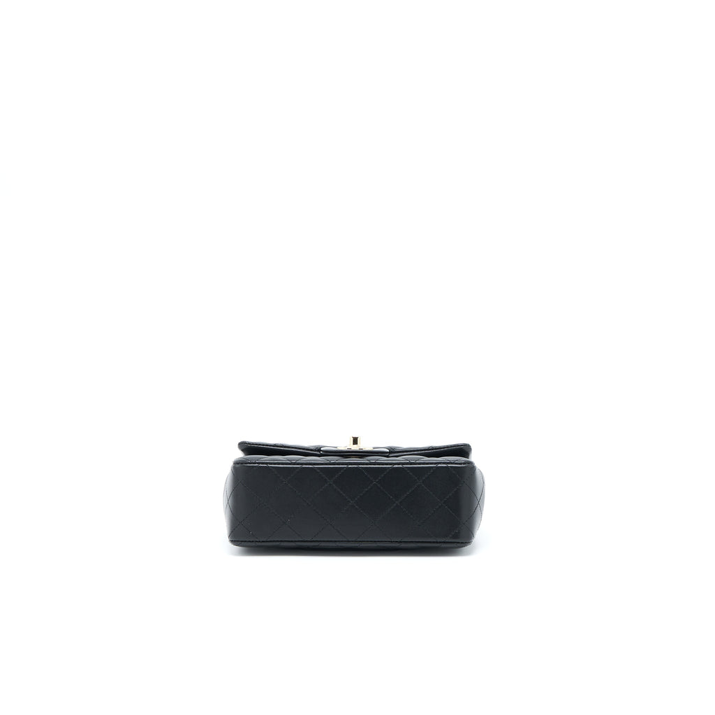 CHANEL MINI RECTANGULAR FLAP BAG LAMBSKIN BLACK LGHW