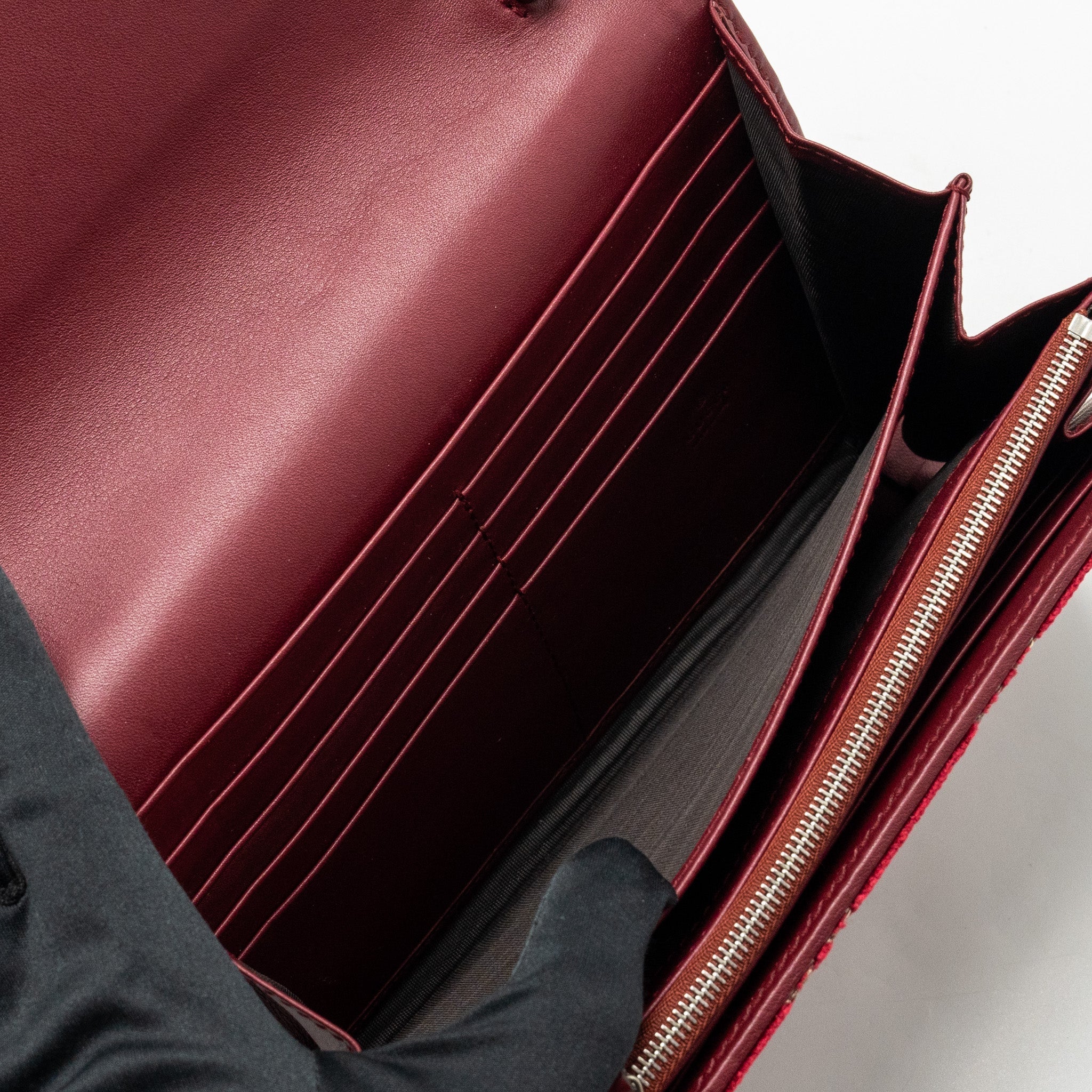 GUCCI DIONYSUS WALLET ON CHAIN VELVET RED SHW