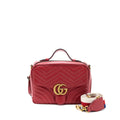 GUCCI SYLVIE WEB GG MARMONT BAG CALFSKIN RED GHW