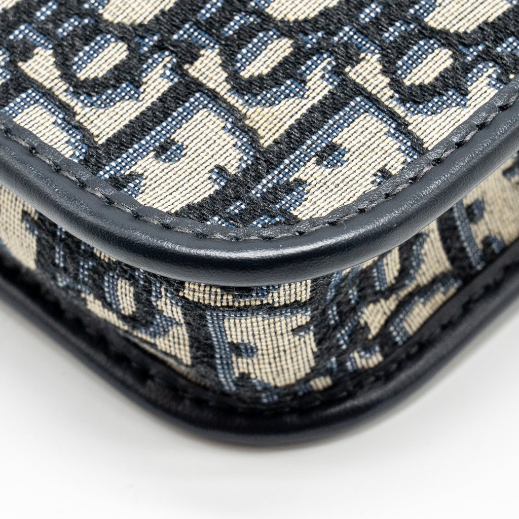 DIOR DIORQUAKE POUCH WITH DIOR SHOULDER WIDE STRAP OBLIQUE CANVAS BLUE GHW (SELL IN A SET)