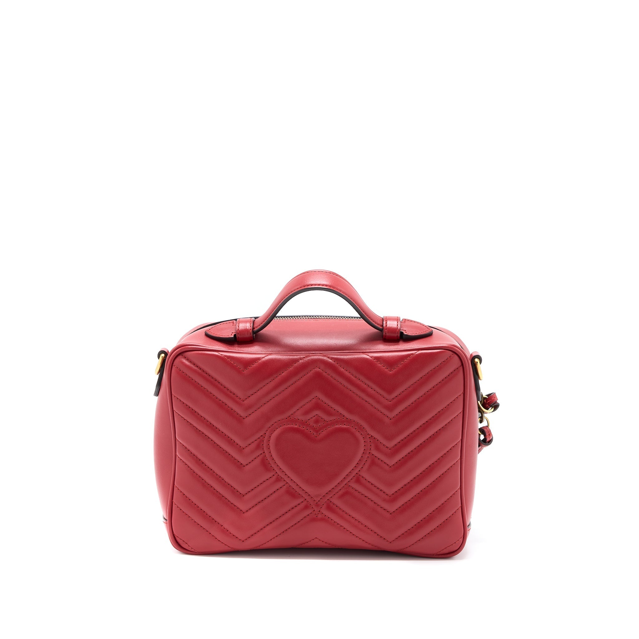 GUCCI SYLVIE WEB GG MARMONT BAG CALFSKIN RED GHW