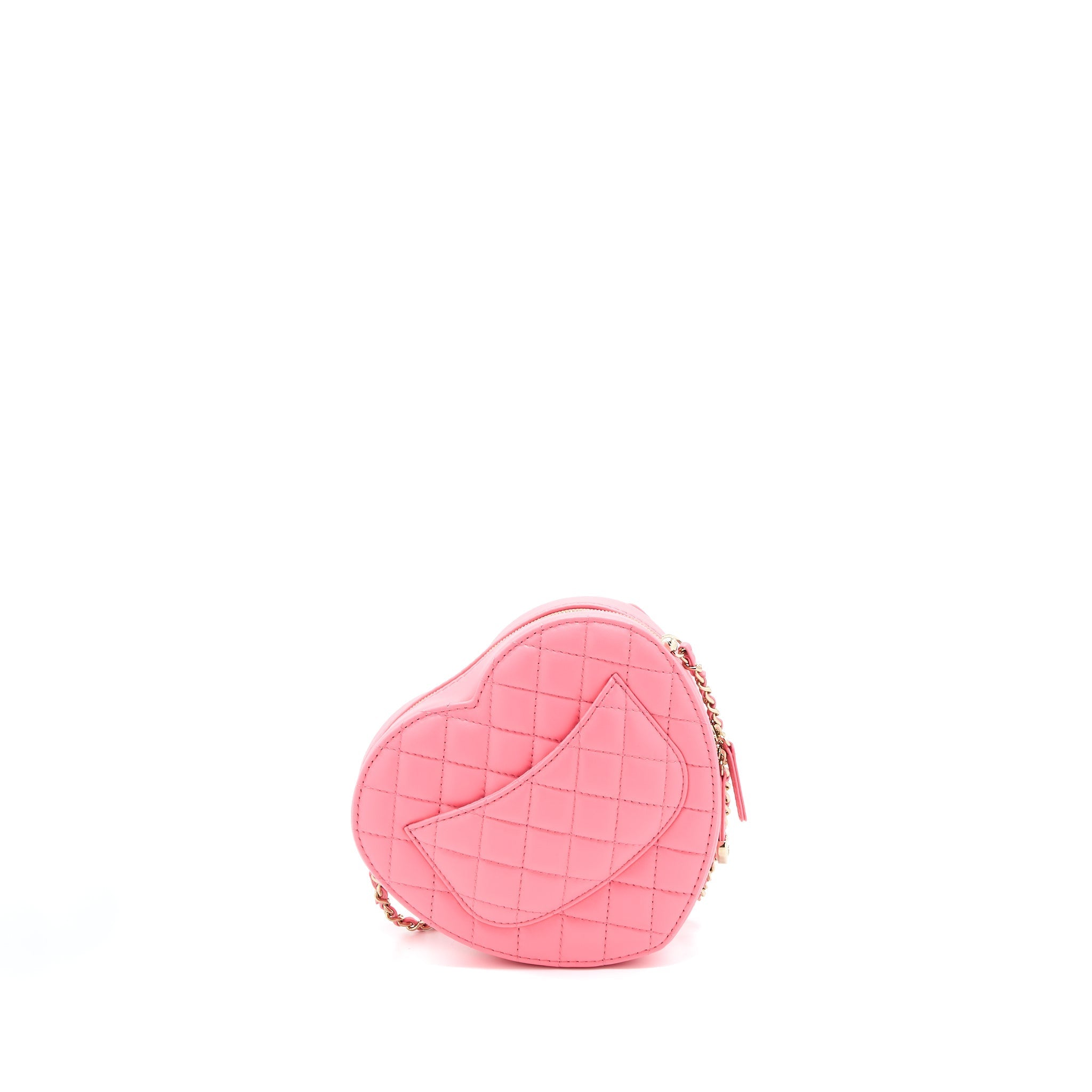 CHANEL 22S HEART BAG LAMBSKIN PINK LGHW (MICROCHIP)