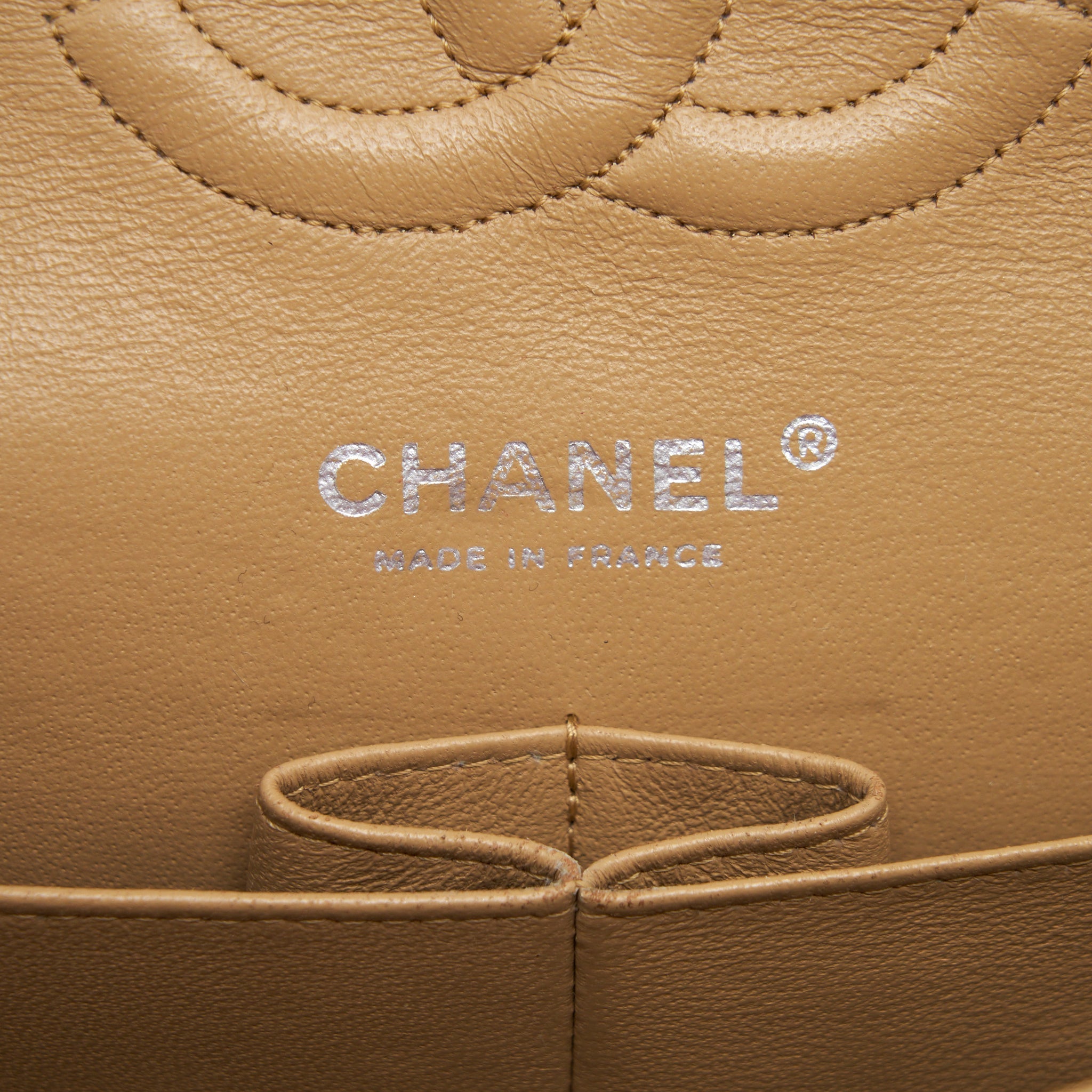 CHANEL MEDIUM CLASSIC DOUBLE FLAP BAG CAVIAR DARK BEIGE SHW